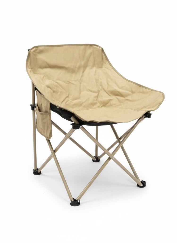 كرسي تخييم قابل للطي مع مسند ظهر مبطن وحقيبة حمل، كرسي خارجي خفيف الوزن - Image 1